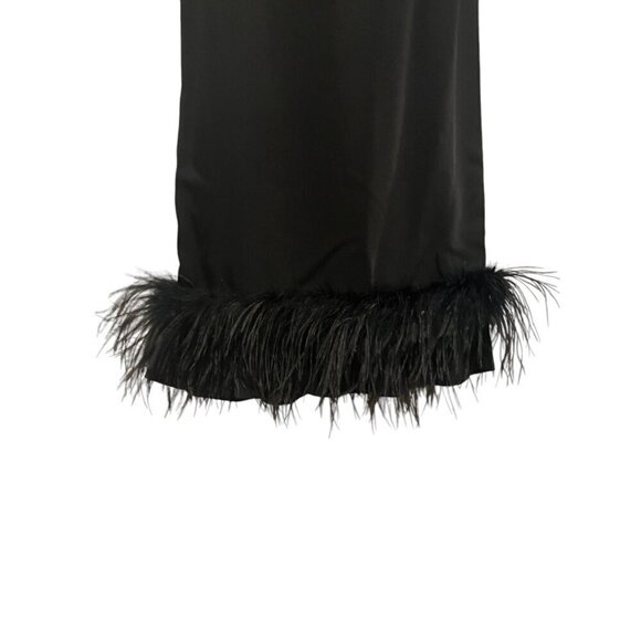 NWT Vintage Donna Vinci Skirt 8 Maxi Ostrich Feather Goth Witch Evening Cocktail - Picture 3 of 12